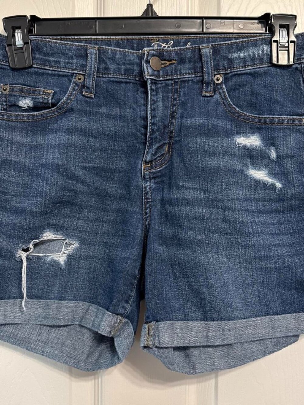 Universal Thread distressed denim shorts with rolled hem #denim #summer